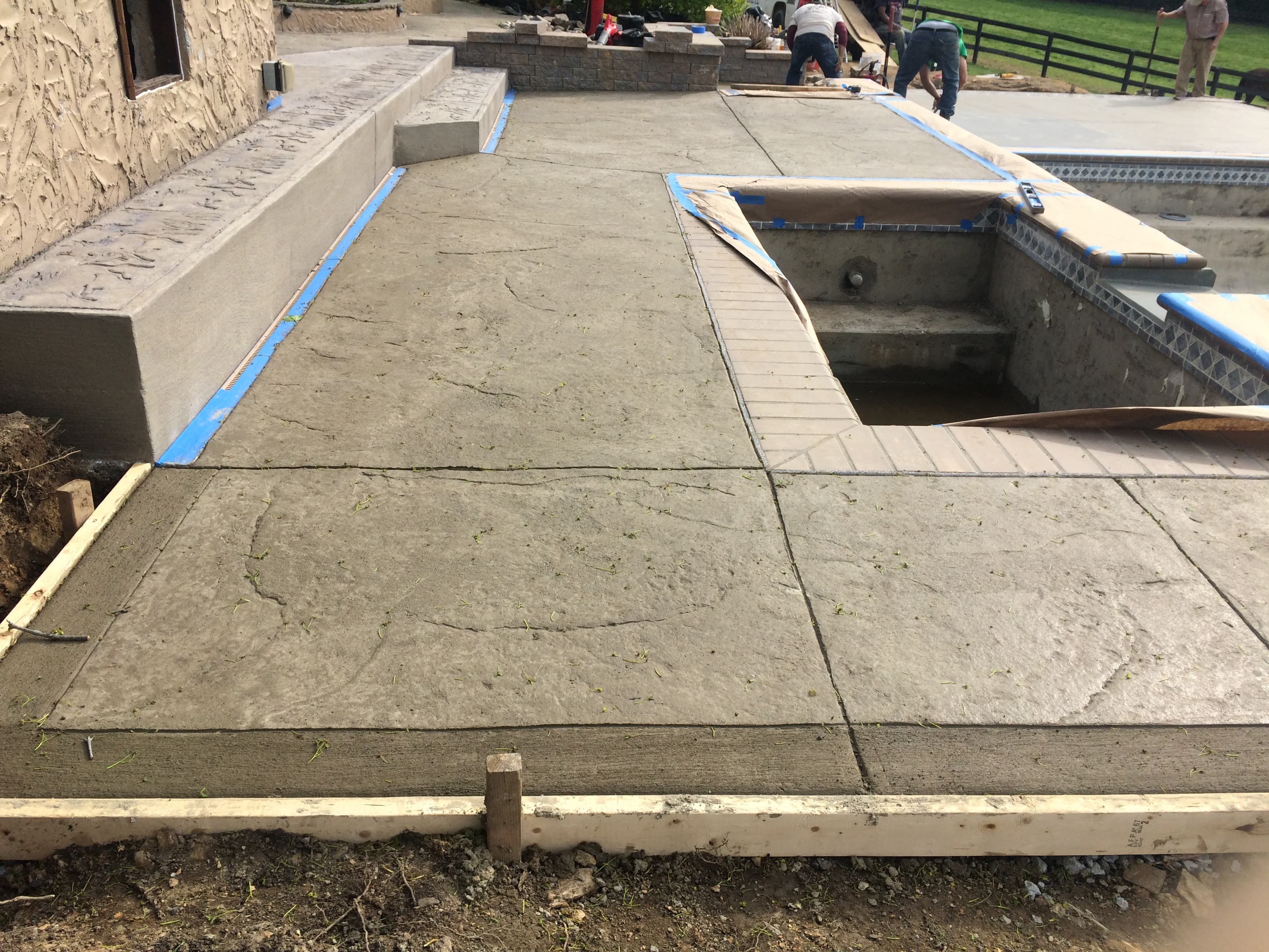 Cesar Stone stamped concrete pattern