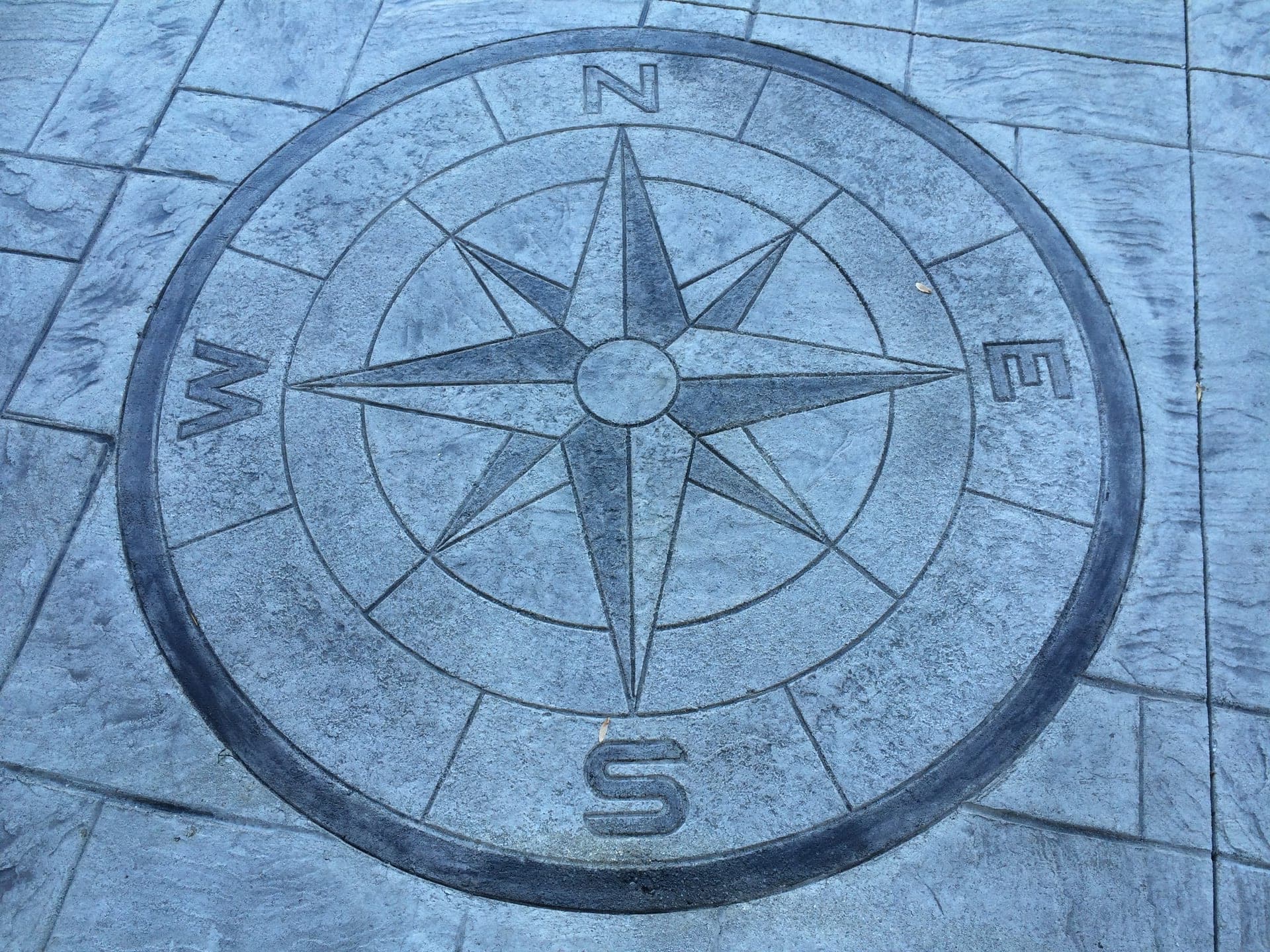 Compass Medallion stamped concrete pattern